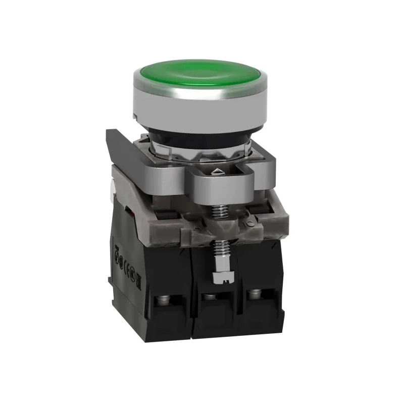 Schneider Electric Harmony XB4 Series Illuminated Push Button Switch, Spring Return, Panel Mount, 22 mm Cutout XB4BW33G5
