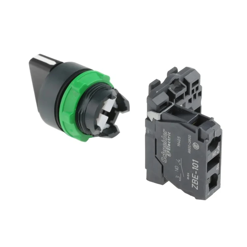 Schneider Electric Selector Switch, 2 Positions, 1 NO Contact, IP69K Rated, Harmony XB5 Series XB5AD21