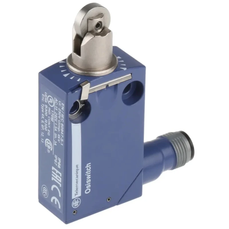 Telemecanique Sensors OsiSense XC Series Roller Plunger Limit Switch, 1 NO/1 NC, IP66, IP69, Zamak Housing, 250V XCMD2102M12