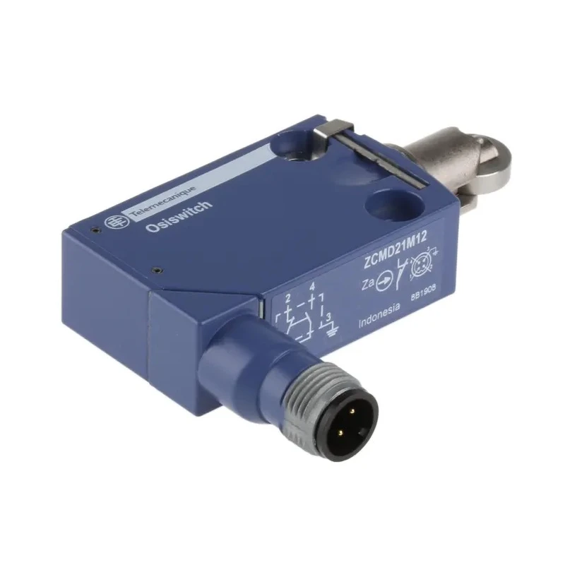 Telemecanique Sensors OsiSense XC Series Roller Plunger Limit Switch, 1 NO/1 NC, IP66, IP69, Zamak Housing, 250V XCMD2102M12
