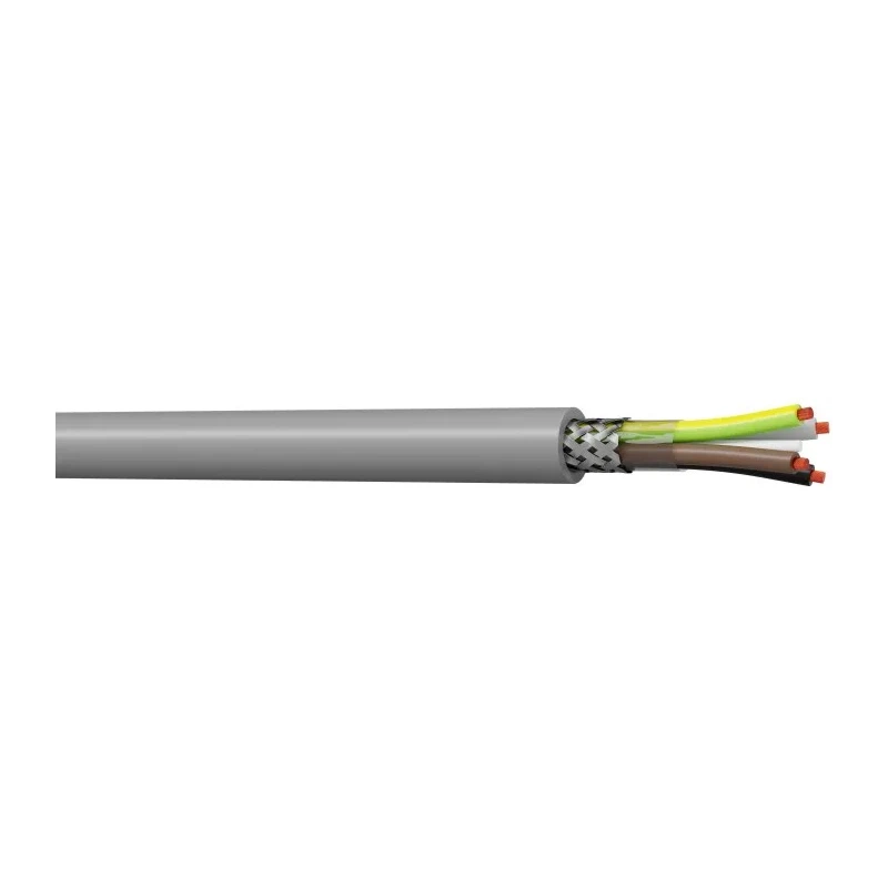 AXINDUS HIFLEX-CY1000 Shielded Control Cable, 4 Cores, 4mm² 11 AWG, 1000V, Grey Polyvinyl Chloride Sheath, 50m 90410400