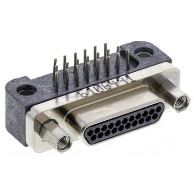 Glenair 21 Way Right Angle 1.91 mm Pitch Through Hole Micro-D Male D-Sub Connector GMR7590
