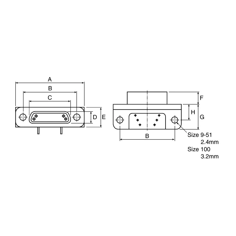 Glenair High-Density 37 Way Right Angle Micro-D 1.91 mm Pitch Through Hole D-Sub Connector Male GMR7590