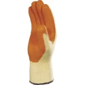 Delta Plus VE730OR Orange, Yellow Polyester Work Gloves Size 10 Latex Coating VE730OR
