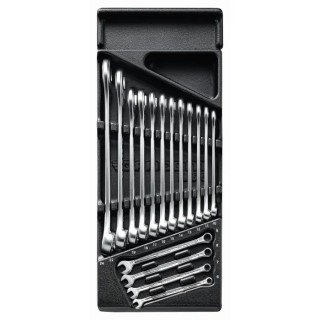 Facom 16-Piece Chrome Vanadium Steel Ring Spanner Set 6 to 24 mm MOD.440-1PB
