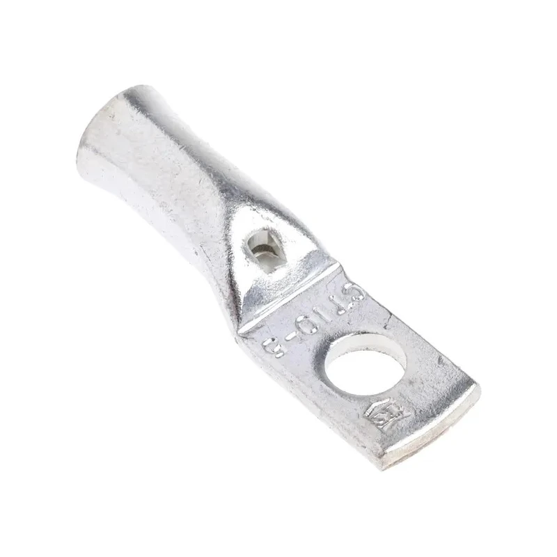 RS PRO Uninsulated Tubular Ring Terminal, M5 Stud Size, 8 AWG Wire Size, Copper Tin Plated, Grey 531-015