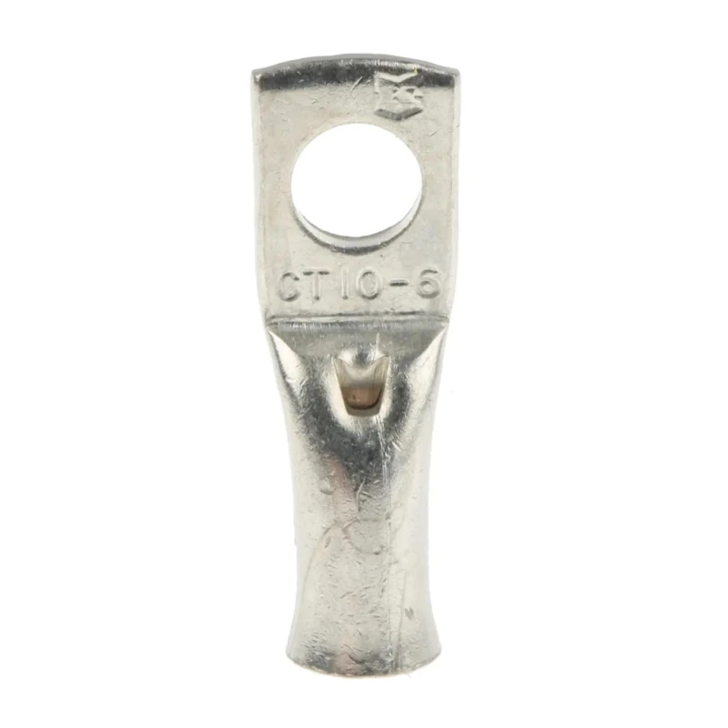 RS PRO Uninsulated Tubular Ring Terminal, M6 Stud Size, 8 AWG Wire Size, Grey, Copper Tin Plated 531-021