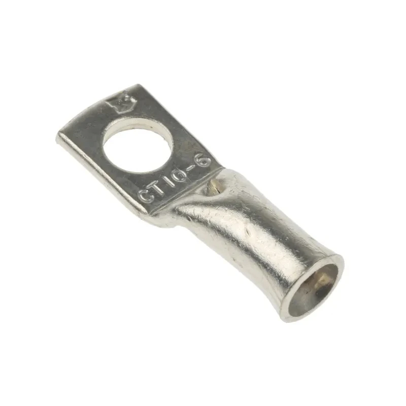 RS PRO Uninsulated Tubular Ring Terminal, M6 Stud Size, 8 AWG Wire Size, Grey, Copper Tin Plated 531-021