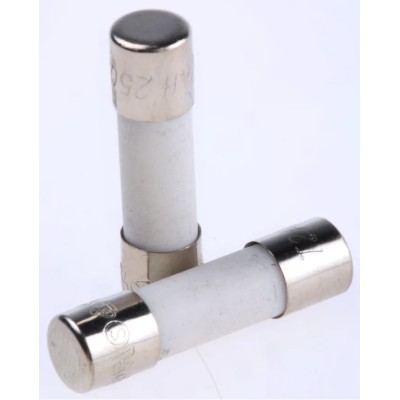 RS PRO 2A T Ceramic Cartridge Fuse, 5 x 20 mm, Time Delay, 250V AC 610-9771