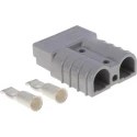 Anderson Power Products SB50 Series 2 Way Male Battery Connector, Straight, Feed Through, 600V, 50A 6319