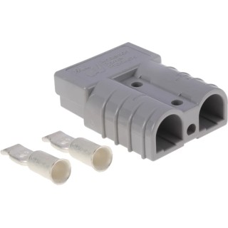 Anderson Power Products SB50 Series 2 Way Male Battery Connector, Straight, Feed Through, 600V, 50A 6319