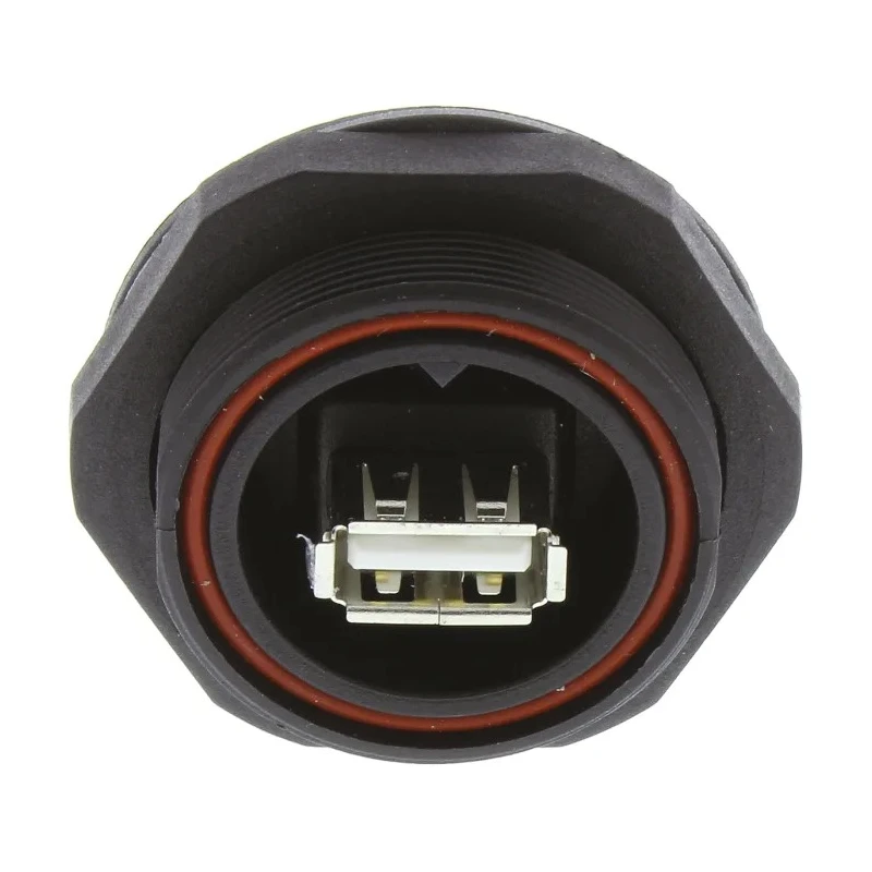 Bulgin USB Connector Straight Panel-Mount 1 Port USB Type A USB 2.0 30V IP68 