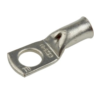 RS PRO Uninsulated Tubular Ring Terminal M10 Stud Size 4 AWG Wire Size Grey 531-087