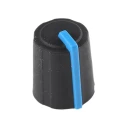 Sifam Black Push-On Potentiometer Knob 11.5 mm Diameter, 14.4 mm Height, 6 mm Splined Shaft 3/03/TP110-006/237/233