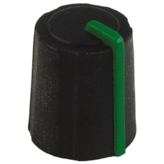 Sifam Potentiometer Knob 11.5 mm Diameter, Black, Push-On for 6 mm D Shaped Shaft 3/03/DR110-006/237/232