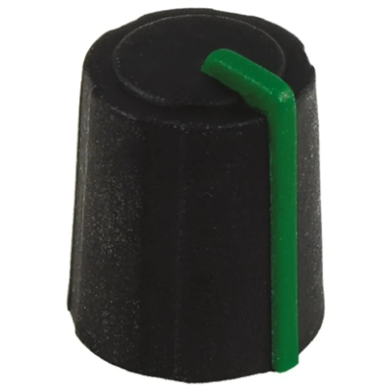 Sifam Potentiometer Knob 11.5 mm Diameter, Black, Push-On for 6 mm D Shaped Shaft 3/03/DR110-006/237/232