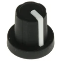 Sifam Black Push-On Potentiometer Knob 16 mm Diameter, 15.9 mm Height, for 6 mm Splined Shaft 3/03/TPN110-006/237/224