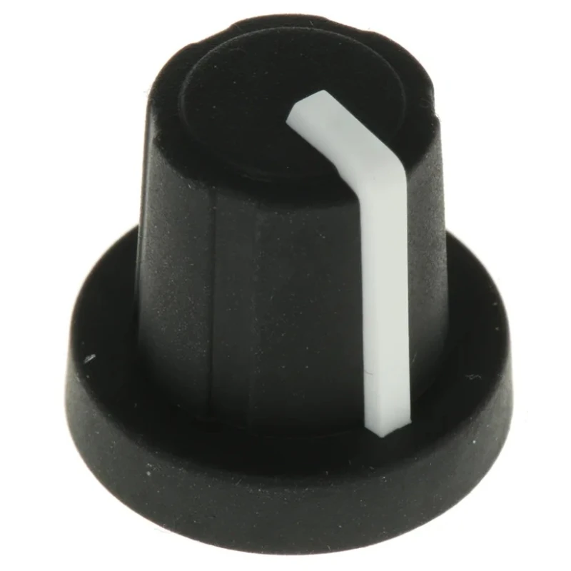 Sifam Black Push-On Potentiometer Knob 16 mm Diameter, 15.9 mm Height, for 6 mm Splined Shaft 3/03/TPN110-006/237/224