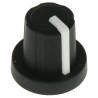 Sifam Black Push-On Potentiometer Knob 16 mm Diameter, 15.9 mm Height, for 6 mm Splined Shaft 3/03/TPN110-006/237/224