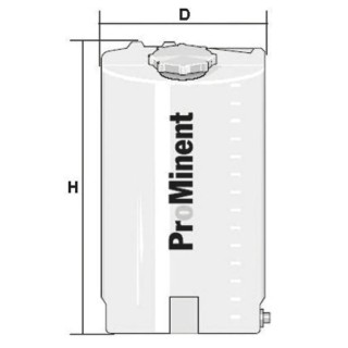 ProMinent Polyethylene 60L Chemical Tank UV Stabilized with Threaded Sockets 791994