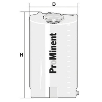 ProMinent Polyethylene 60L Chemical Tank UV Stabilized with Threaded Sockets 791994