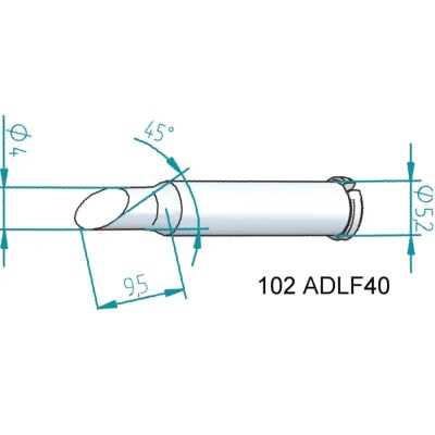 Ersa 4 mm Hoof 30.5 mm Soldering Iron Tip for use with i-Tool 102ADLF40