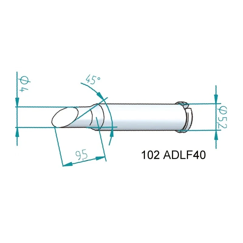 Ersa 4 mm Hoof 30.5 mm Soldering Iron Tip for use with i-Tool 102ADLF40