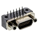 Glenair 15 Way Right Angle D-Sub Connector Female 2.54 mm Pitch Through Hole MWDM2L-15SCBRP-.110