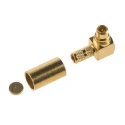 Huber+Suhner MMCX Series Coaxial Connector Cable Male MCX, 50 Ω, Right Angle Body, Solder Termination 16_MMCX-50-2-2/111_OE