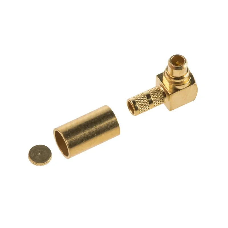 Huber+Suhner MMCX Series Coaxial Connector Cable Male MCX, 50 Ω, Right Angle Body, Solder Termination 16_MMCX-50-2-2/111_OE