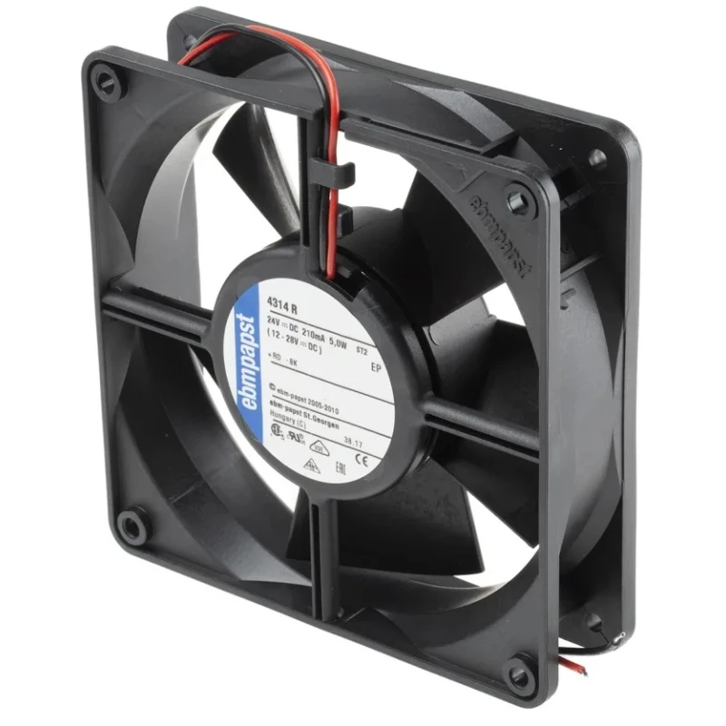 ebm-papst 4300 Series Compact DC Axial Fan 24V dc 5W 170m³/h 208mA Max IP68 119mm x 119mm x 32mm 