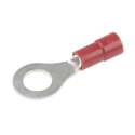 RS PRO Insulated Ring Terminal, M6 Stud, 22 AWG to 16 AWG Wire Size, Vinyl Insulation, Copper Tin Plated, Red 613-9255