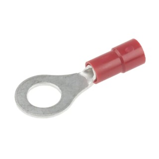RS PRO Insulated Ring Terminal, M6 Stud, 22 AWG to 16 AWG Wire Size, Vinyl Insulation, Copper Tin Plated, Red 613-9255