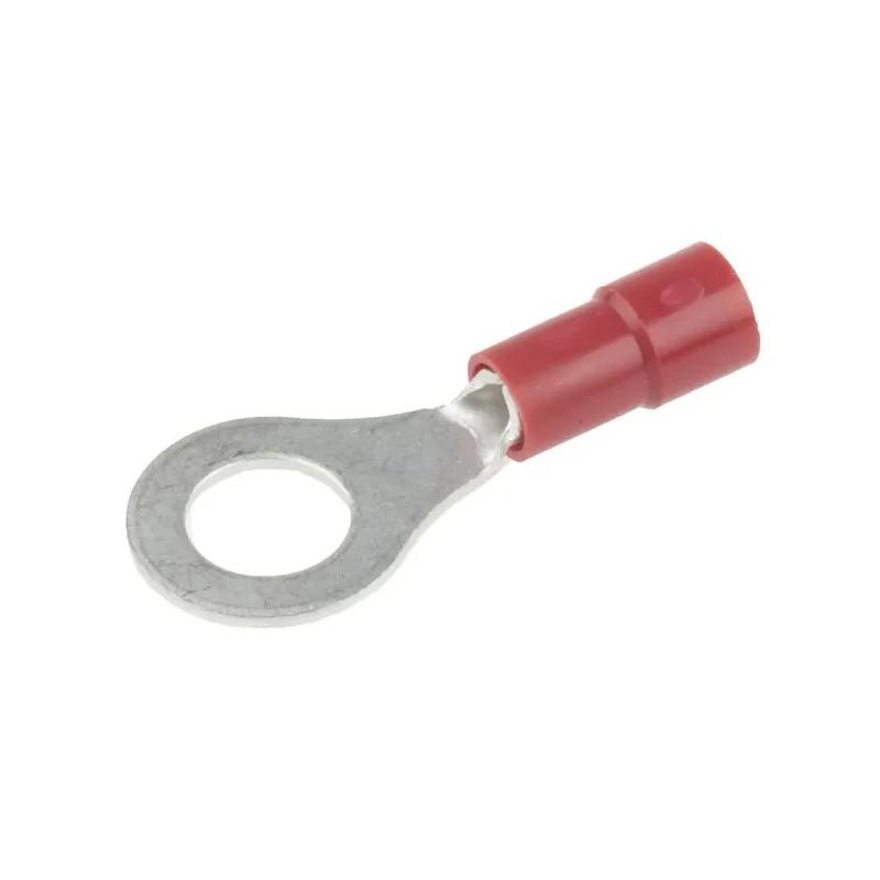RS PRO Insulated Ring Terminal, M6 Stud, 22 AWG to 16 AWG Wire Size, Vinyl Insulation, Copper Tin Plated, Red 613-9255