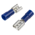 RS PRO Blue Insulated Female Spade Connector, Crimp, 6.35 x 0.8 mm Tab Size 16 AWG to 14 AWG 613-9902