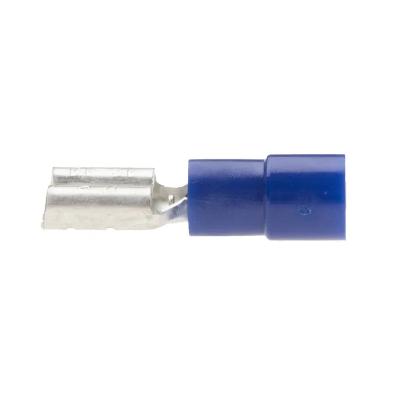 RS PRO Blue Insulated Female Spade Connector, Crimp, 6.35 x 0.8 mm Tab Size 16 AWG to 14 AWG 613-9902