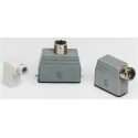 TE Connectivity Heavy Duty Power Connector Hood H-A Range 2 Lever Locking Aluminium Body PG16 Thread Size IP65 1-1102134-7