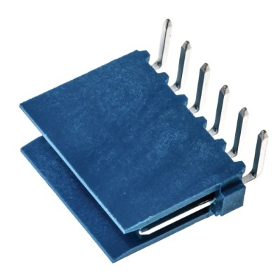 NEUTRAL AMPMODU Series Right Angle Through Hole PCB Header, 6 Contacts, 2.54 mm Pitch, 1 Row, Shrouded HE14