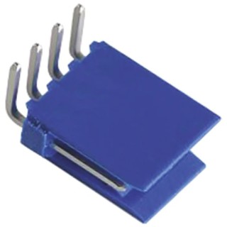 TE Connectivity AMPMODU HE14 Series Right Angle Through Hole PCB Header, 4 Contacts, 2.54 mm Pitch, 1 Row, Shrouded HE14