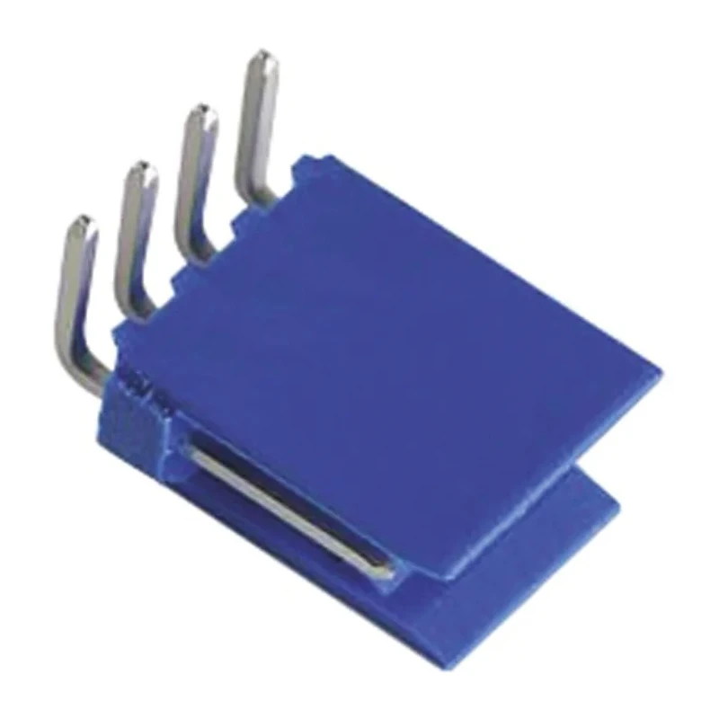 TE Connectivity AMPMODU HE14 Series Right Angle Through Hole PCB Header, 4 Contacts, 2.54 mm Pitch, 1 Row, Shrouded HE14