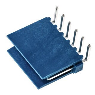TE Connectivity AMPMODU HE14 Series Right Angle Through Hole PCB Header, 6 Contacts, 2.54 mm Pitch, Shrouded HE14