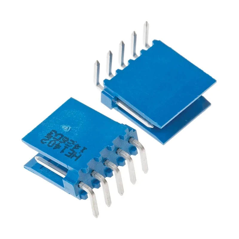 TE Connectivity AMPMODU HE14 Series Right Angle Through Hole PCB Header 5 Contact 2.54 mm Pitch 1 Row Shrouded HE14