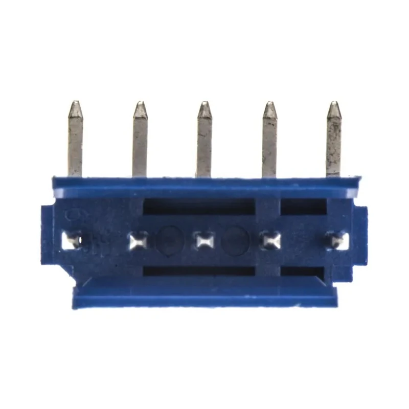 TE Connectivity AMPMODU HE14 Series Right Angle Through Hole PCB Header 5 Contact 2.54 mm Pitch 1 Row Shrouded HE14