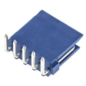 TE Connectivity AMPMODU HE14 Series Right Angle Through Hole PCB Header 5 Contact 2.54 mm Pitch 1 Row Shrouded HE14
