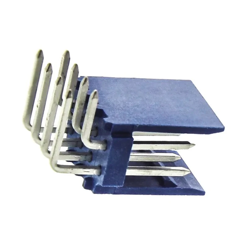 TE Connectivity AMPMODU HE14 Series Right Angle Through Hole PCB Header, 8 Contacts, 2.54 mm Pitch, 2 Row, Shrouded HE14