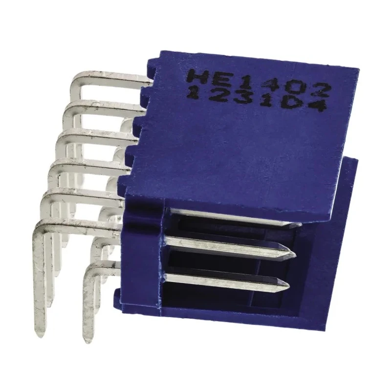 TE Connectivity AMPMODU HE14 Series Right Angle Through Hole PCB Header 12 Contact 2.54 mm Pitch 2 Row Shrouded HE14