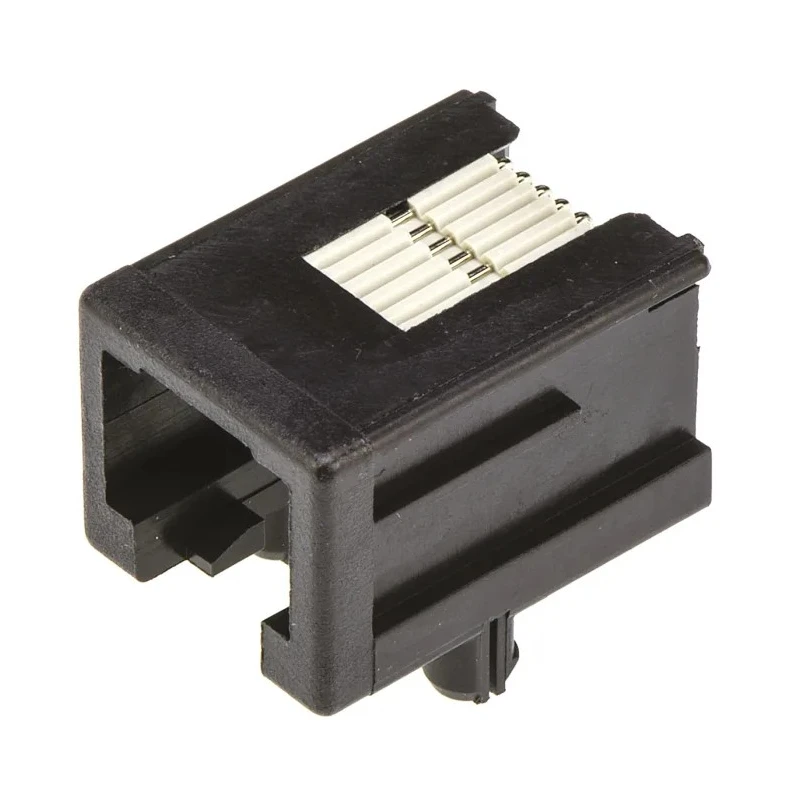 TE Connectivity 1-1705950 Series RJ25 Connector Female, Through Hole, Cat3 UTP Shield Right Angle 2 Port 6 Way RJ25