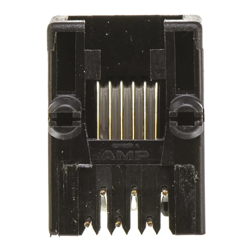 TE Connectivity 1-1705950 Series RJ25 Connector Female, Through Hole, Cat3 UTP Shield Right Angle 2 Port 6 Way RJ25