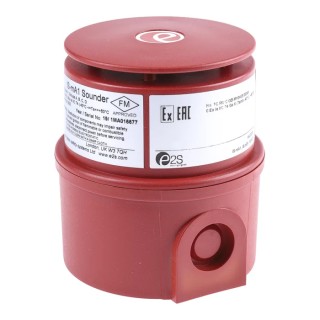 e2s IS-mA1 Series Electronic Sounder Surface Mount IP65 Red ABS Housing 100dB 49-Tone DC 28V 