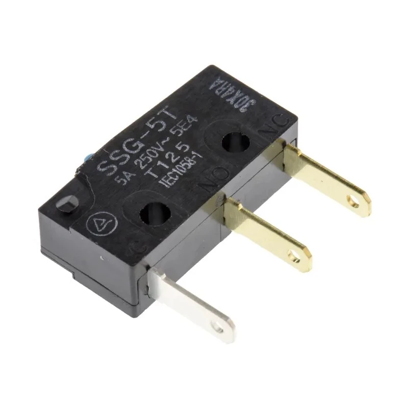 Omron Subminiature Pin Plunger Micro Switch with Tab Terminal, 5A, 250V AC, 30V DC, SPDT, IP40 SSG-5T